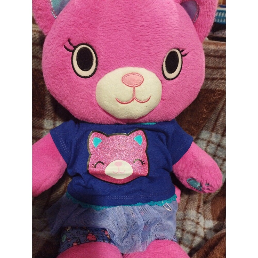 Build-A-Bear Kabu Catlynn Pink Cat Plush/ Bling Tshirt & Tutu Tights - Picture 2 of 3